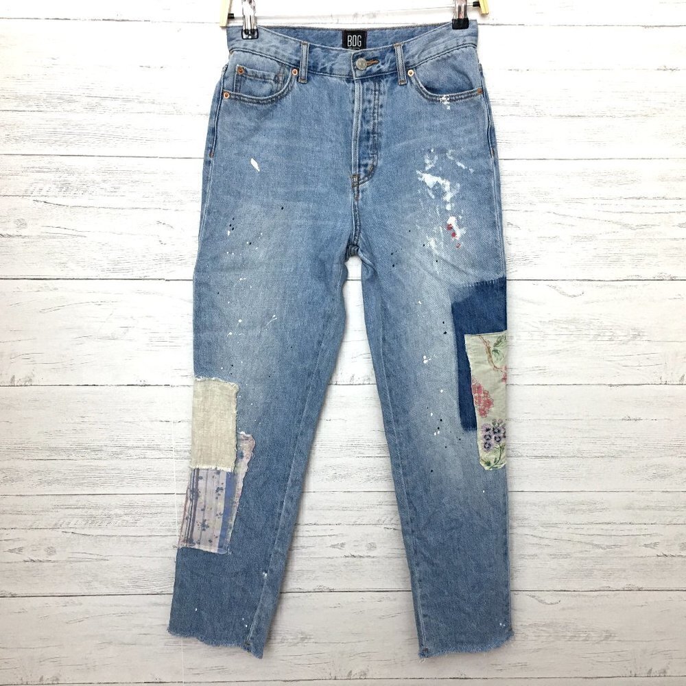 BDG Jeans Urban Outfitters Straight Leg Button Fly Patchwork Paint Splatter 26